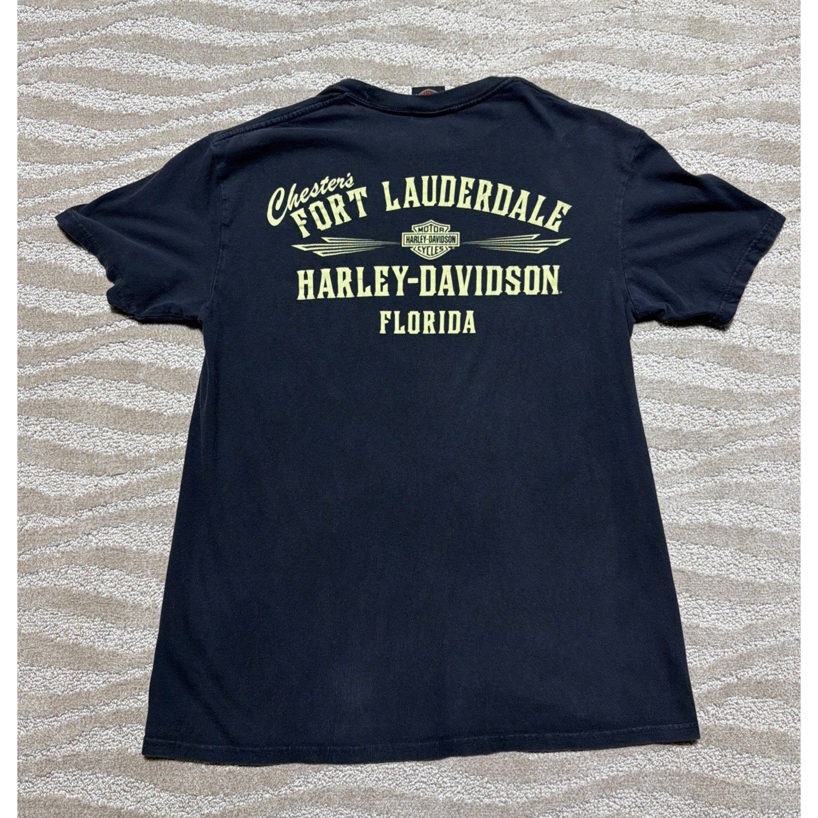 Harley Davidson Running Wild Wolf T Shirt Fort Lauderdale Florida 2016 Faded L