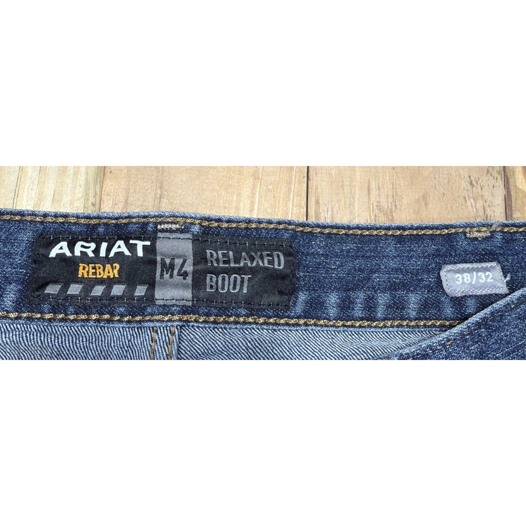 Ariat Rebar M4 Jeans Men’s 38x32 Blue Relaxed Boot Denim Western Workwear