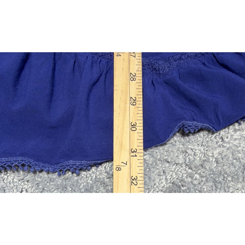 Express Women's Size Small Blue Crochet Detailed Sleeveless Babydoll Fit Dress