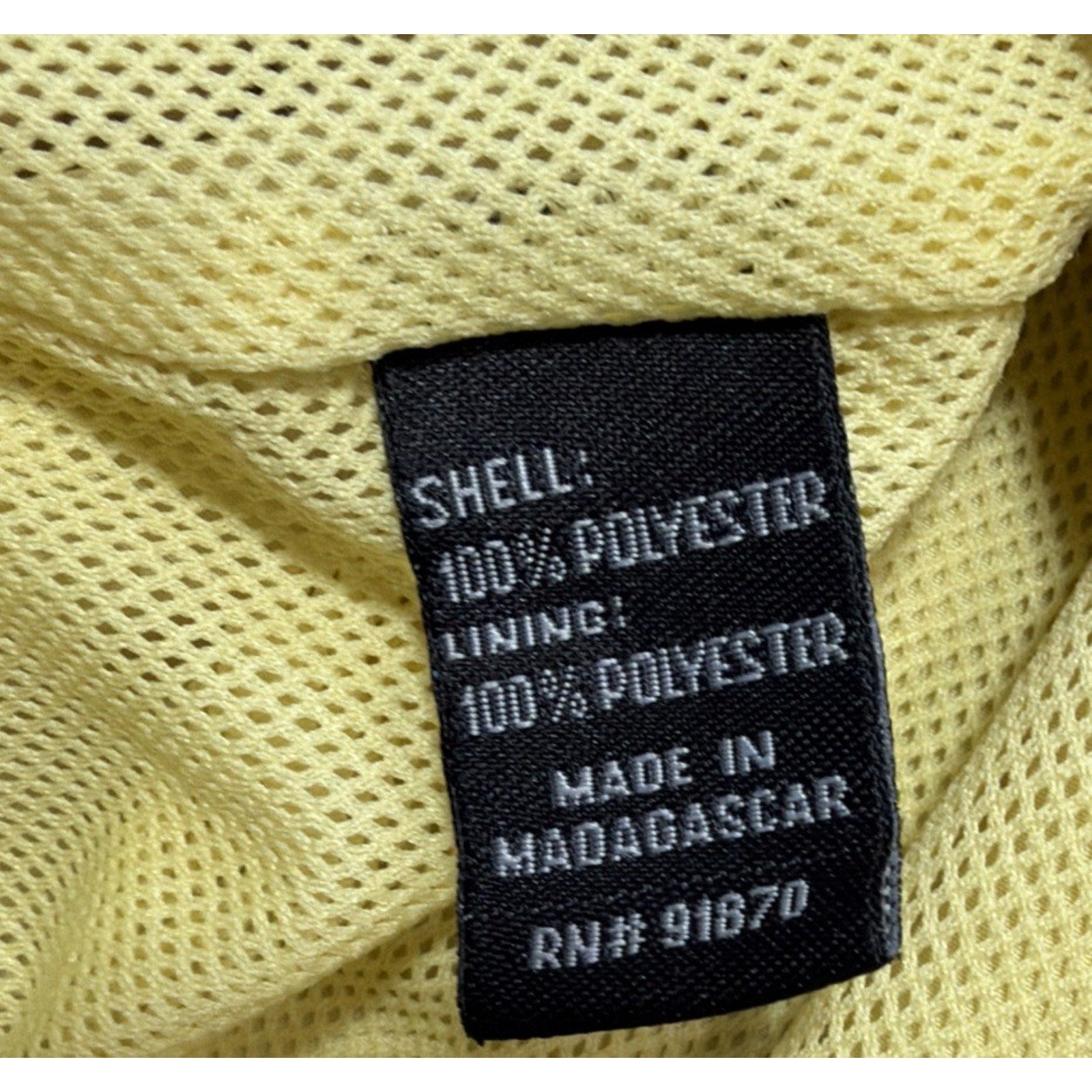 Bolle Golf Mens Yellow Lined Pullover 1/4 Zip Windbreaker Sz L