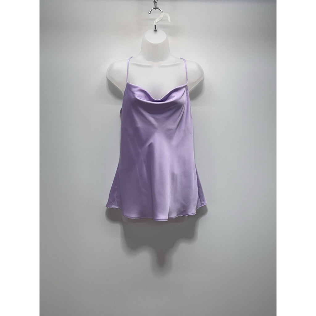 Express Cowl Neck Cami Shiny Silky Sleeveless Tank Spaghetti Straps Women’s M