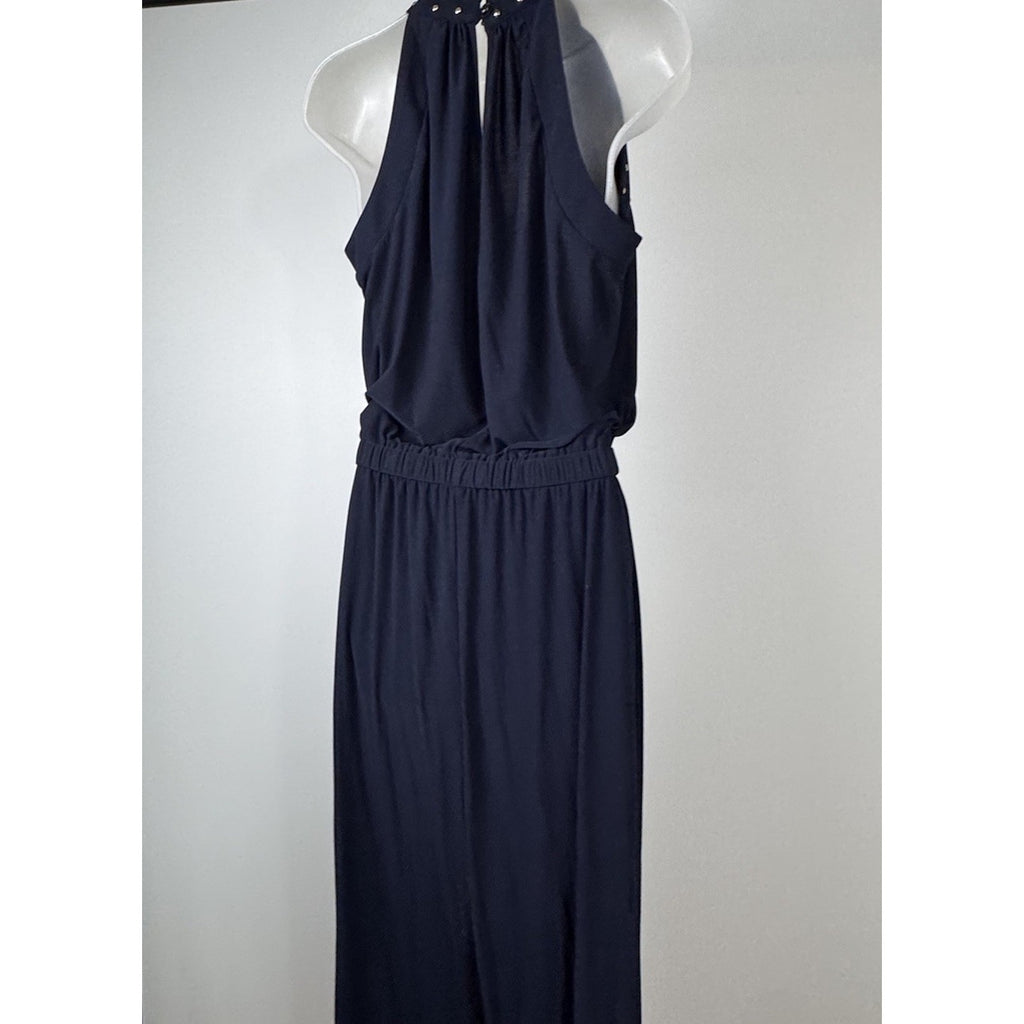 Emma Michele Jumpsuit Size S Black Straps Metal Bling Elastic Waist