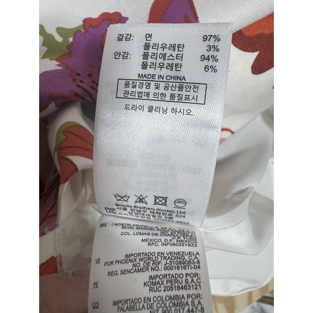 Brooks Brothers Floral Sheath Dress Women’s 6 Sleeveless Mock Neck Cotton