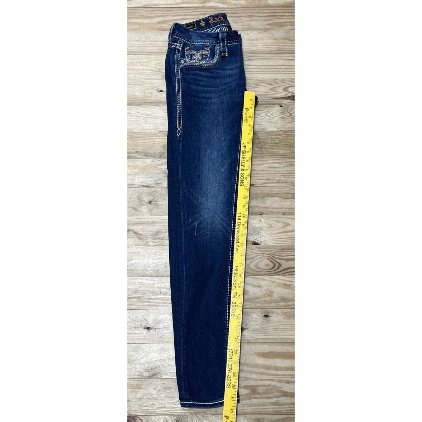 Rock Revival Alanis Skinny Jeans Thick Stitch Embroidered Size 27