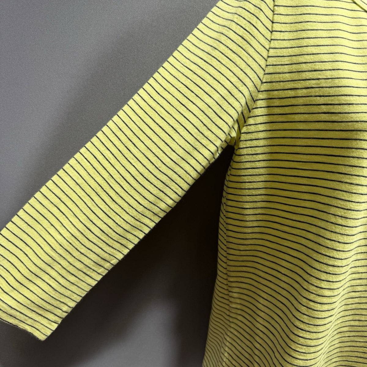 Anthropologie t.la Women S Yellow Black Stripe 3/4 Sleeve Scoop Neck Top