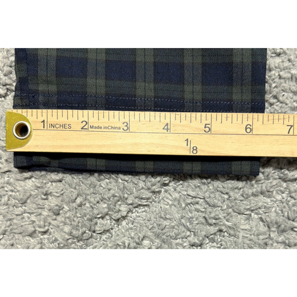 Hollister Ultra High Rise Split Leg Plaid Pants Navy Red Green Small 27x27