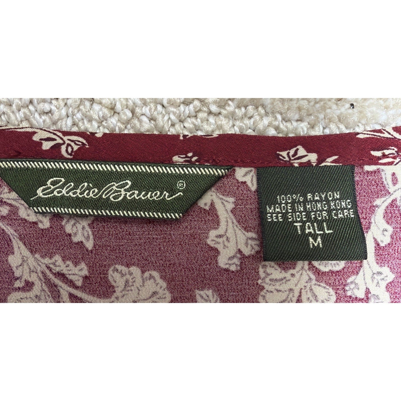 Eddie Bauer Vintage 1990s Floral Rayon Dress M Tall Cottagecore Prairie Daisy