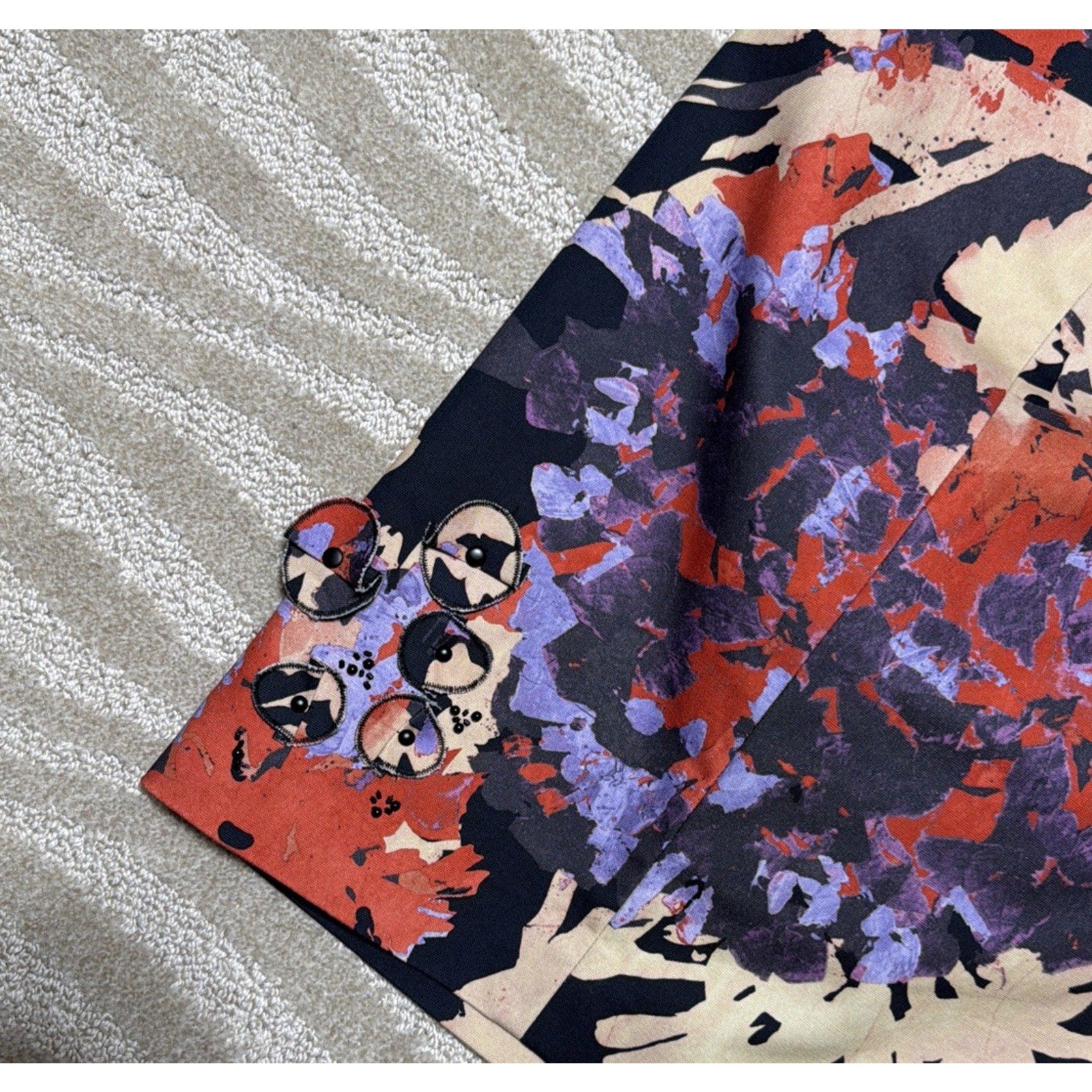 Worth Womens Size 10 Floral Applique Pencil Skirt Beaded Embellished Lined