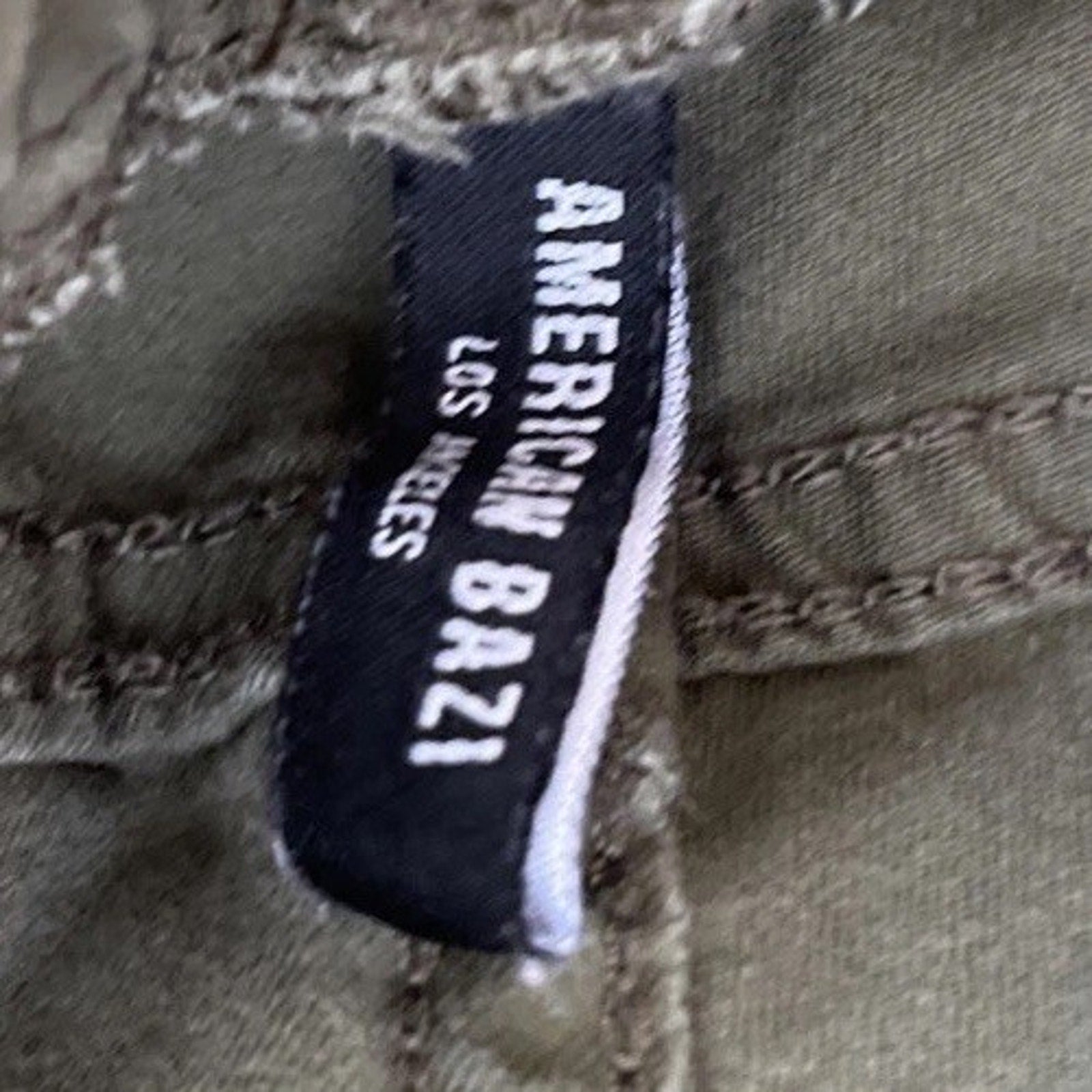 American Bazi Pull On Jogger Pants Large Ruching Skinny Stretch Pockets Green