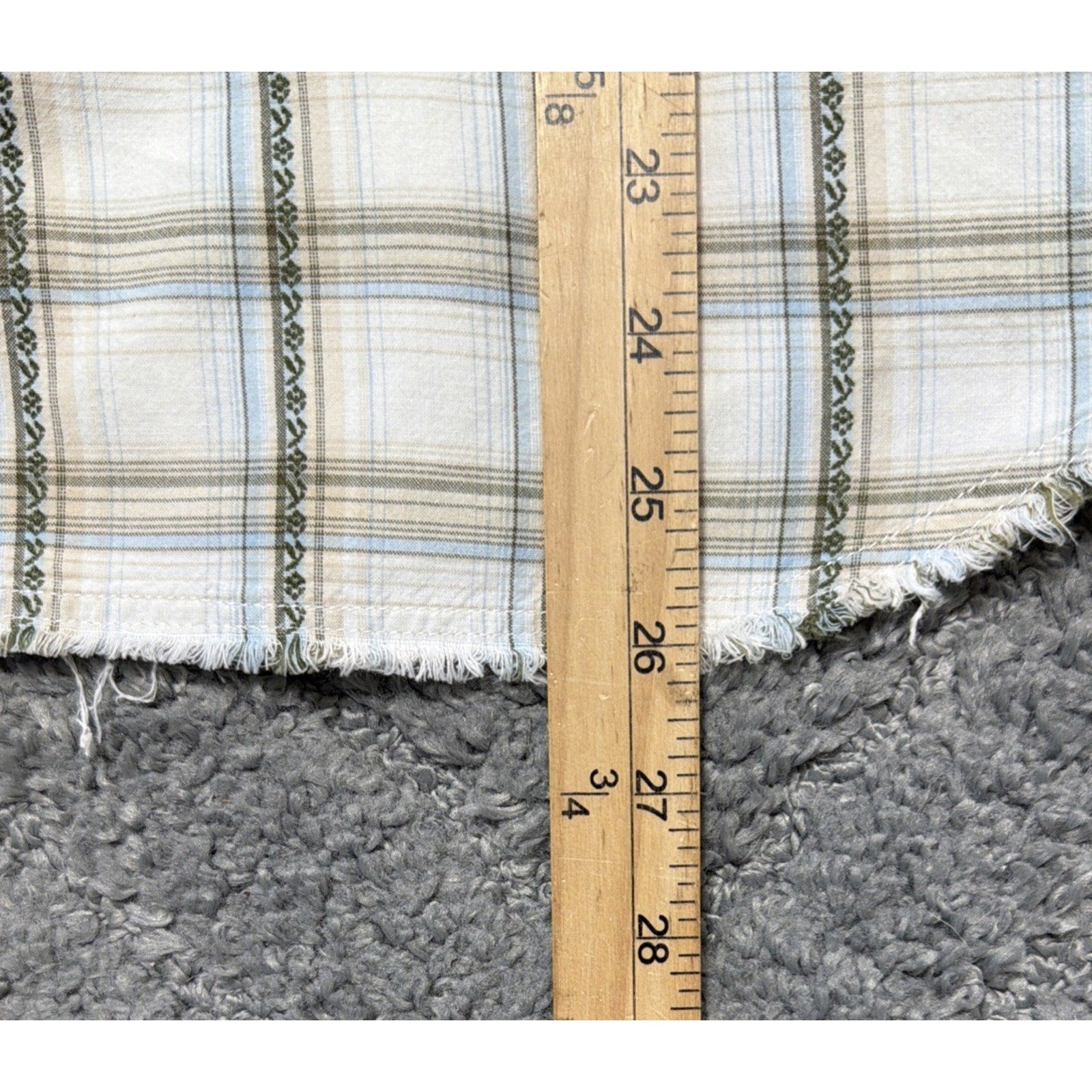 BKE 67 Shirt Mens Large Ivory Blue Plaid Long Sleeve Pearl Snap Western Rodeo