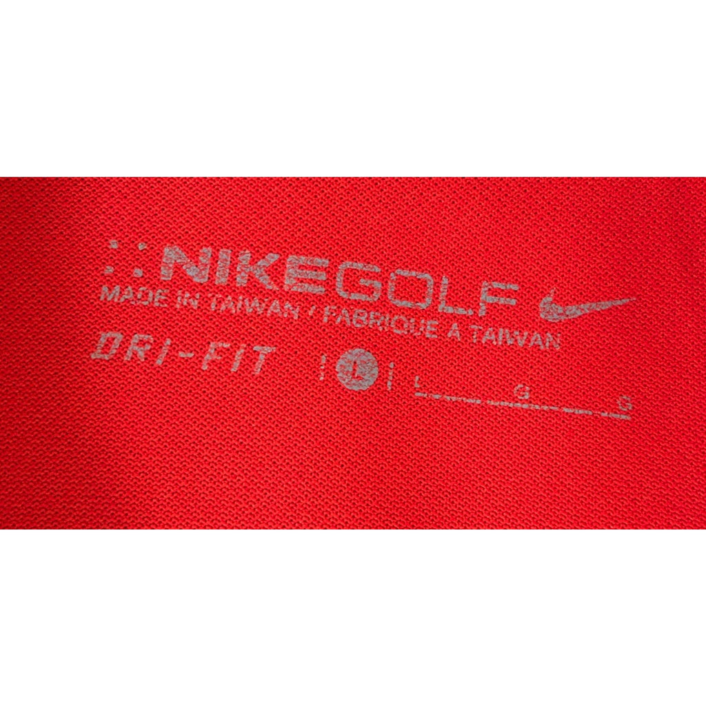 Nike Golf Dri Fit Shirt Mens L Orange Stipe Polo Performance Illini Country Club