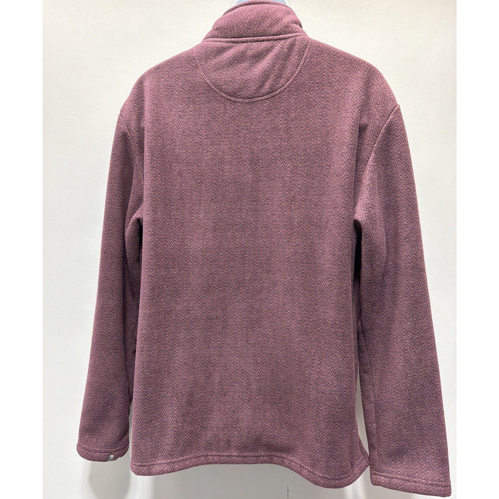 London Fog Quarter Zip Sherpa-Lined Pullover Men's Size XL Sweater Burgundy