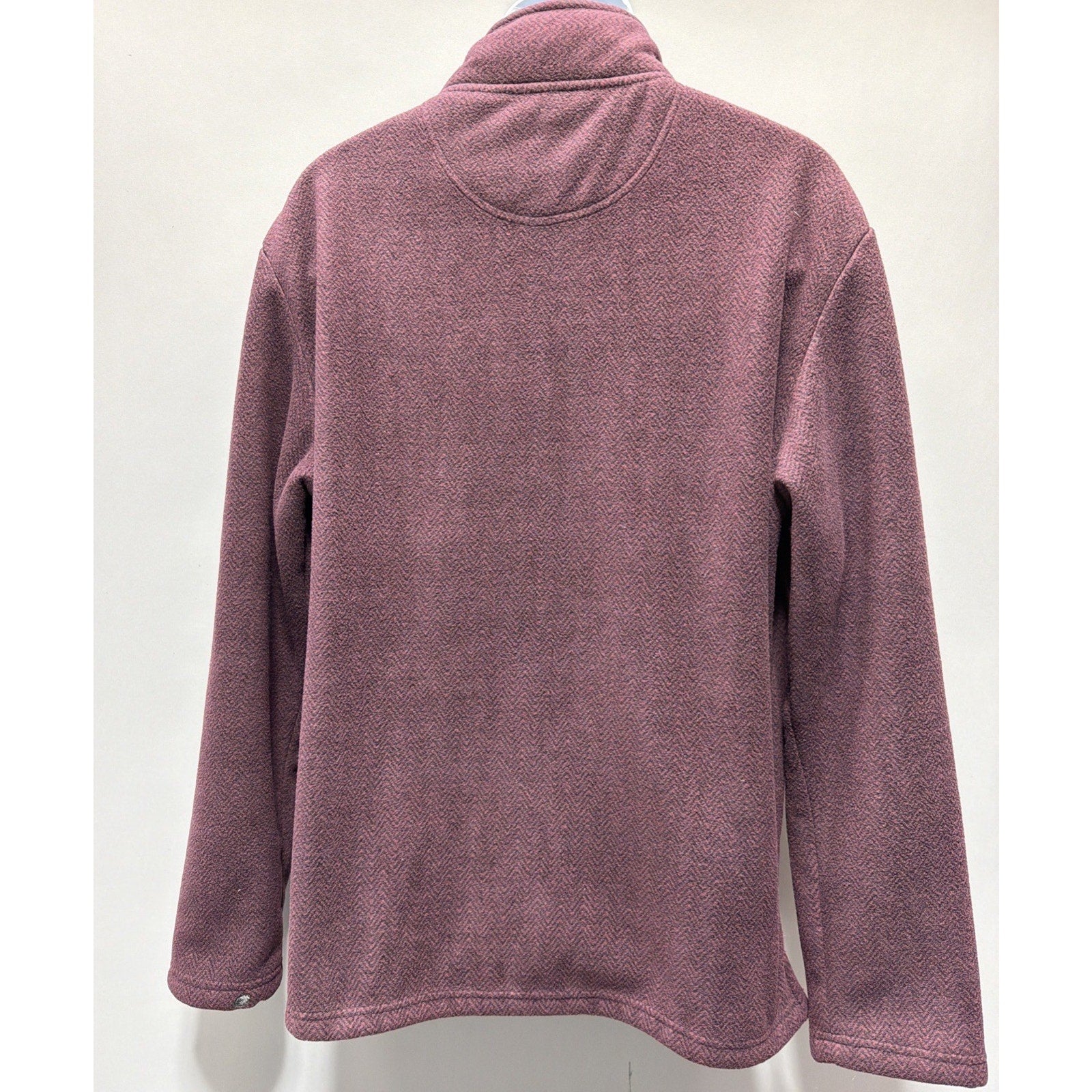 London Fog Quarter Zip Sherpa-Lined Pullover Men's Size XL Sweater Burgundy