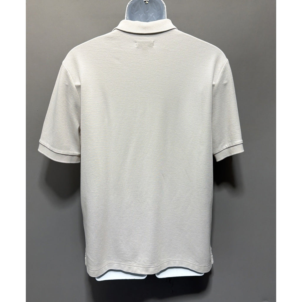 Nordstrom Mens Polo Shirt Medium Beige Tan Pima Cotton Short Sleeve Quiet Luxury