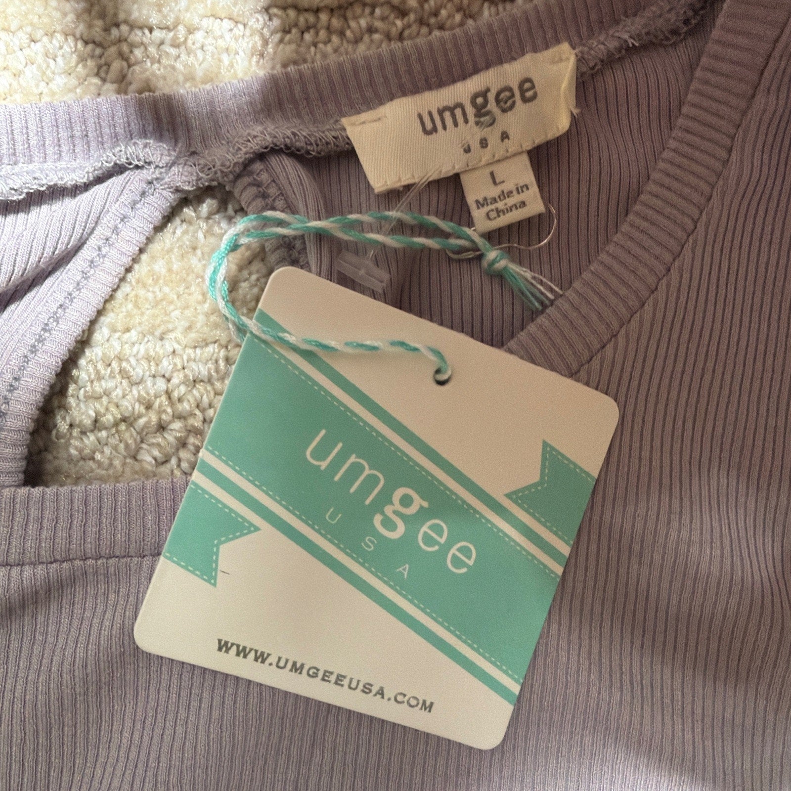 NWT Umgee USA Large Lavender Ribbed Swing Dress Sleeveless Keyhole Back Boho