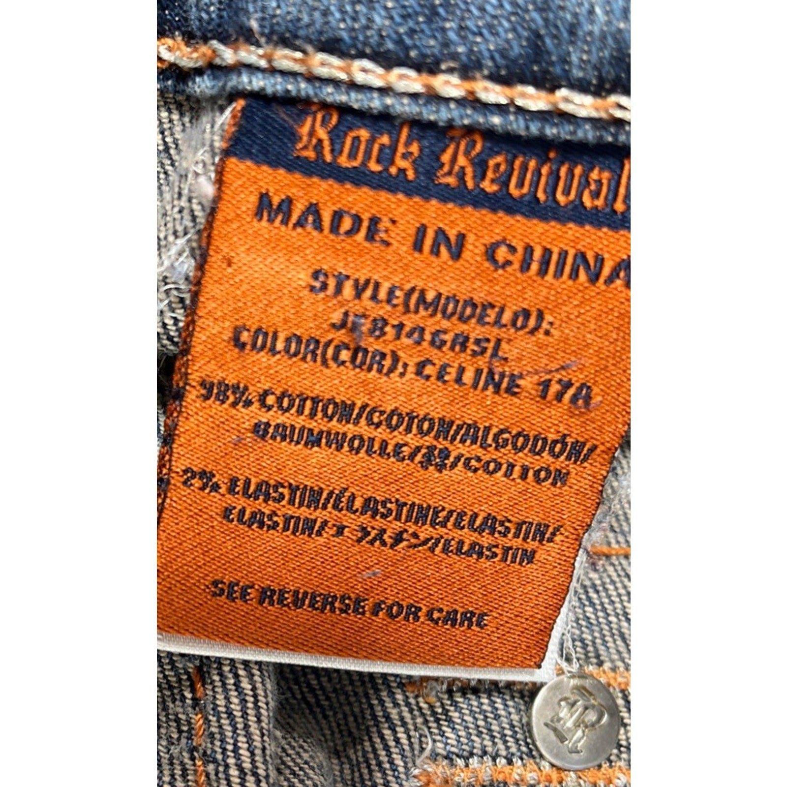 Rock Revival Celine Boot Cut Jeans Flap pockets Distressed Sz 30