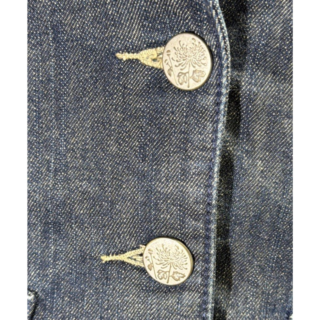 Womens Levi's Jeans Y2K Silver Label Denim Jacket With Silver Floral Buttons M