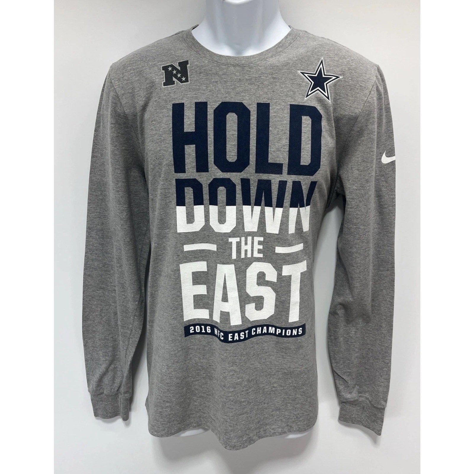 Nike Dallas Cowboys 2016 NFC East Champions Long Sleeve Shirt Size Large