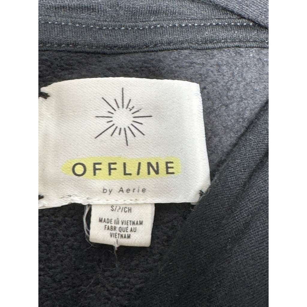 Offline by Aerie Women's Black Pullover Hoodie Long Sleeve Hooded Shirt Medium