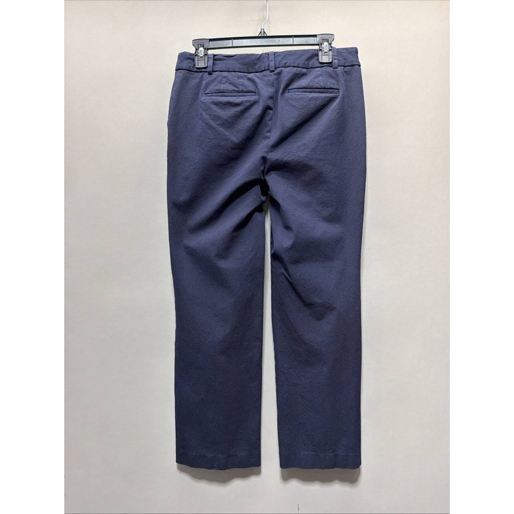 TALBOTS Petites Women's 8P Navy Blue Newport Cotton Blend Straight Leg 30x28