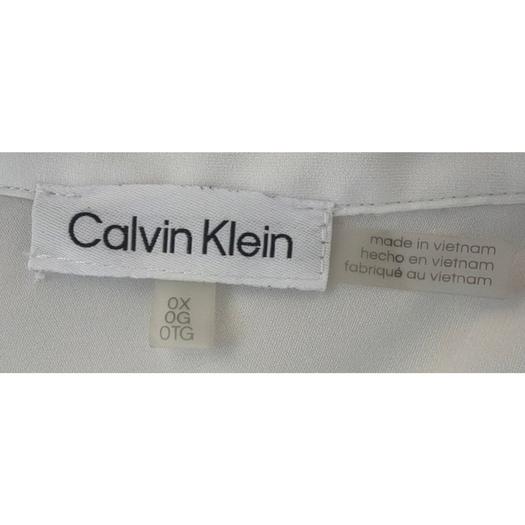CALVIN KLEIN Georgette Blouse Womens Plus Size 0X Point Sleeve Pullover