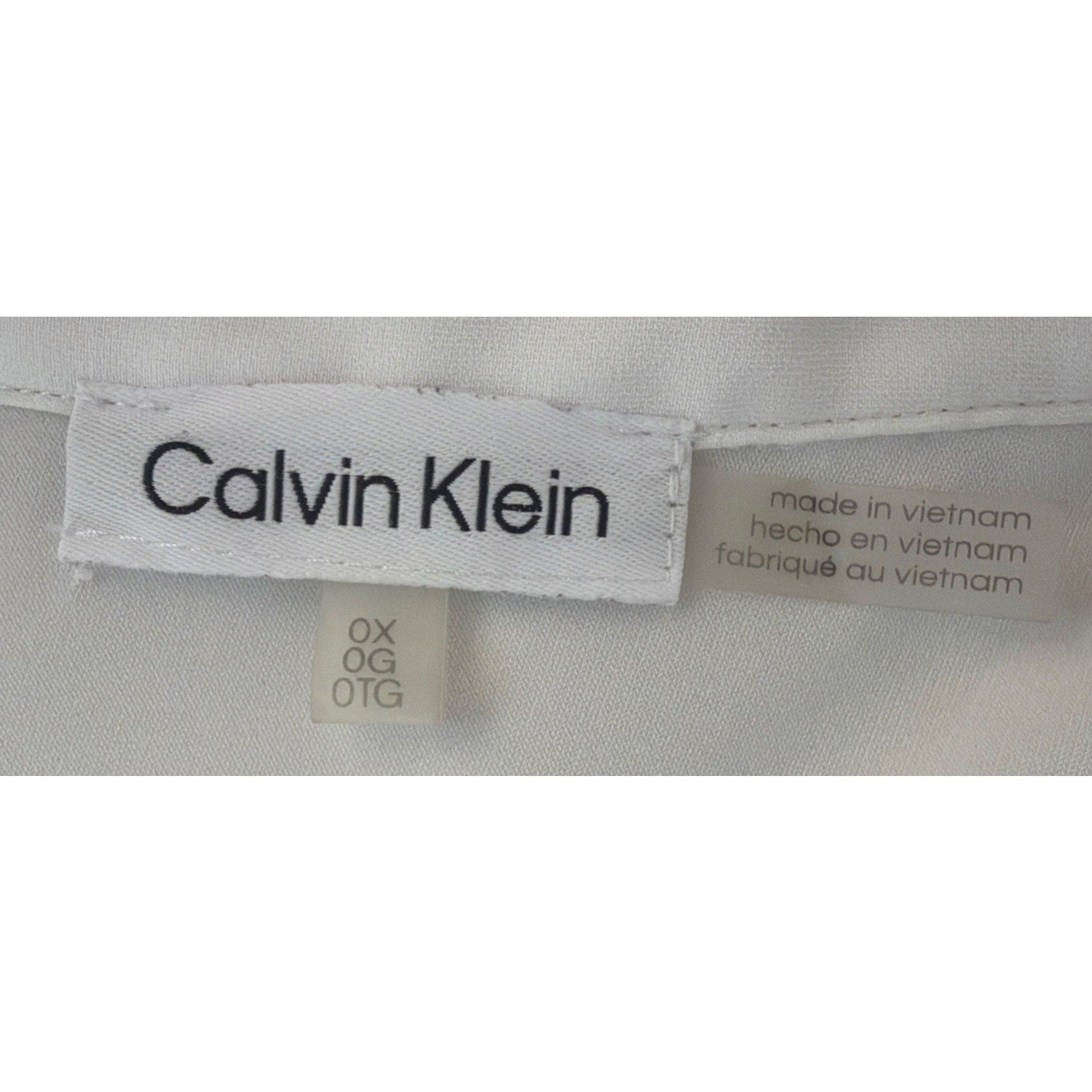 CALVIN KLEIN Georgette Blouse Womens Plus Size 0X Point Sleeve Pullover