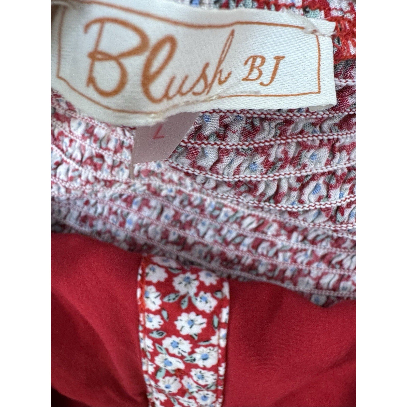 Blush BJ Dress Spaghetti Strap Red Floral Mini Women’s Size Large