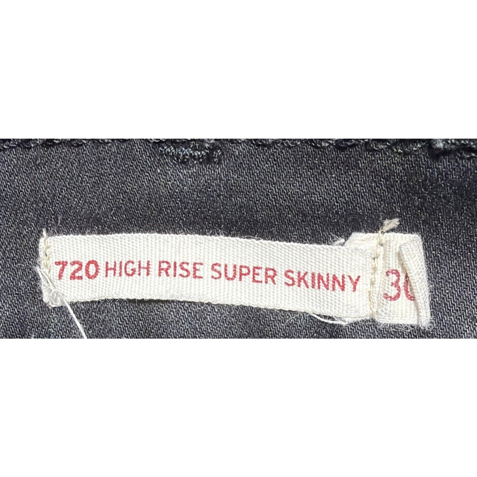 Levi’s 720 High Rise Super Skinny Jeans Womens 30x30 Black Stretch Denim Slim