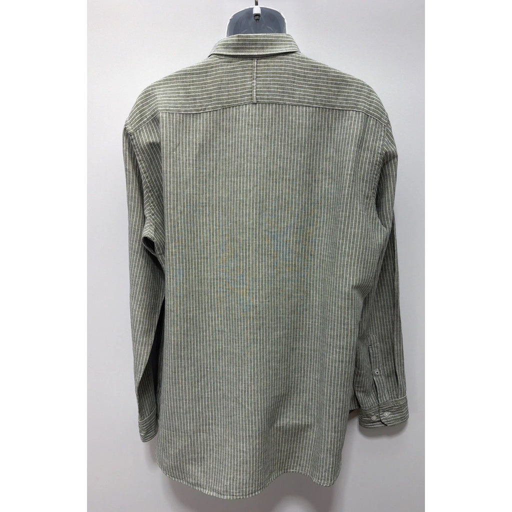 Men’s Shirt Banana Republics Slim Fit Linen Striped Green XL