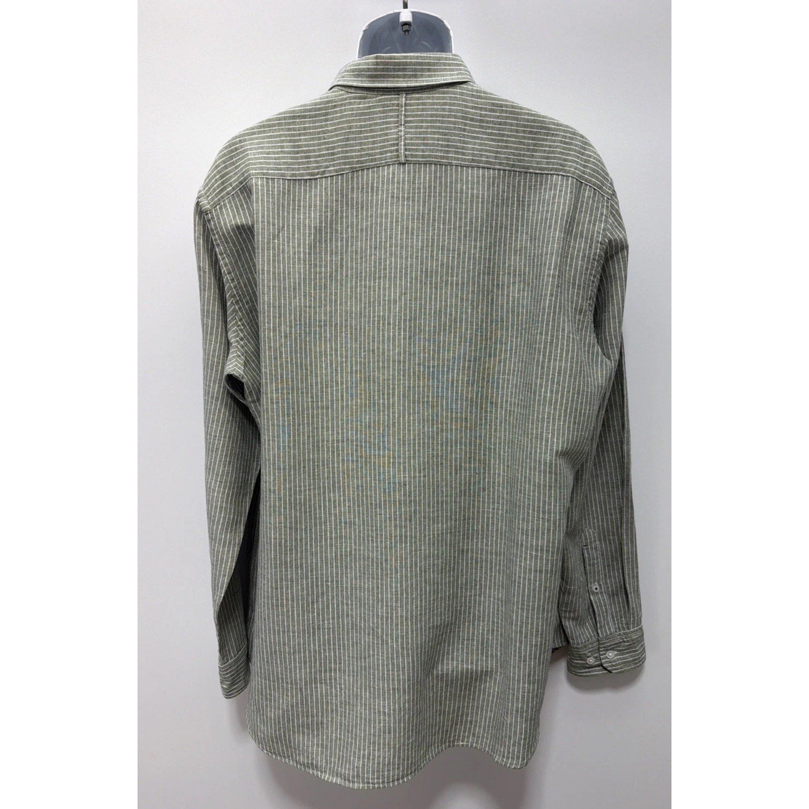 Men’s Shirt Banana Republics Slim Fit Linen Striped Green XL