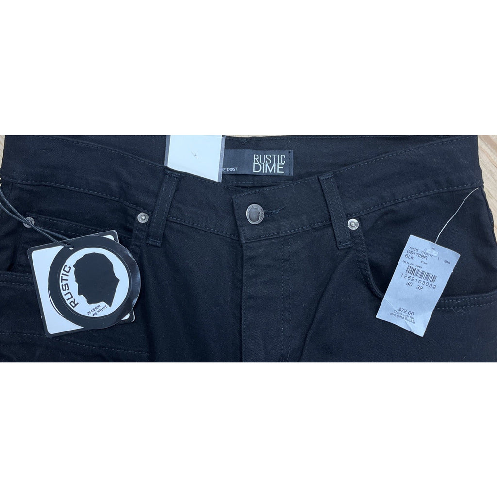 Rustic Dime Jeans Taper Fit Size 30 x 32 Black , Double knee (NWT)