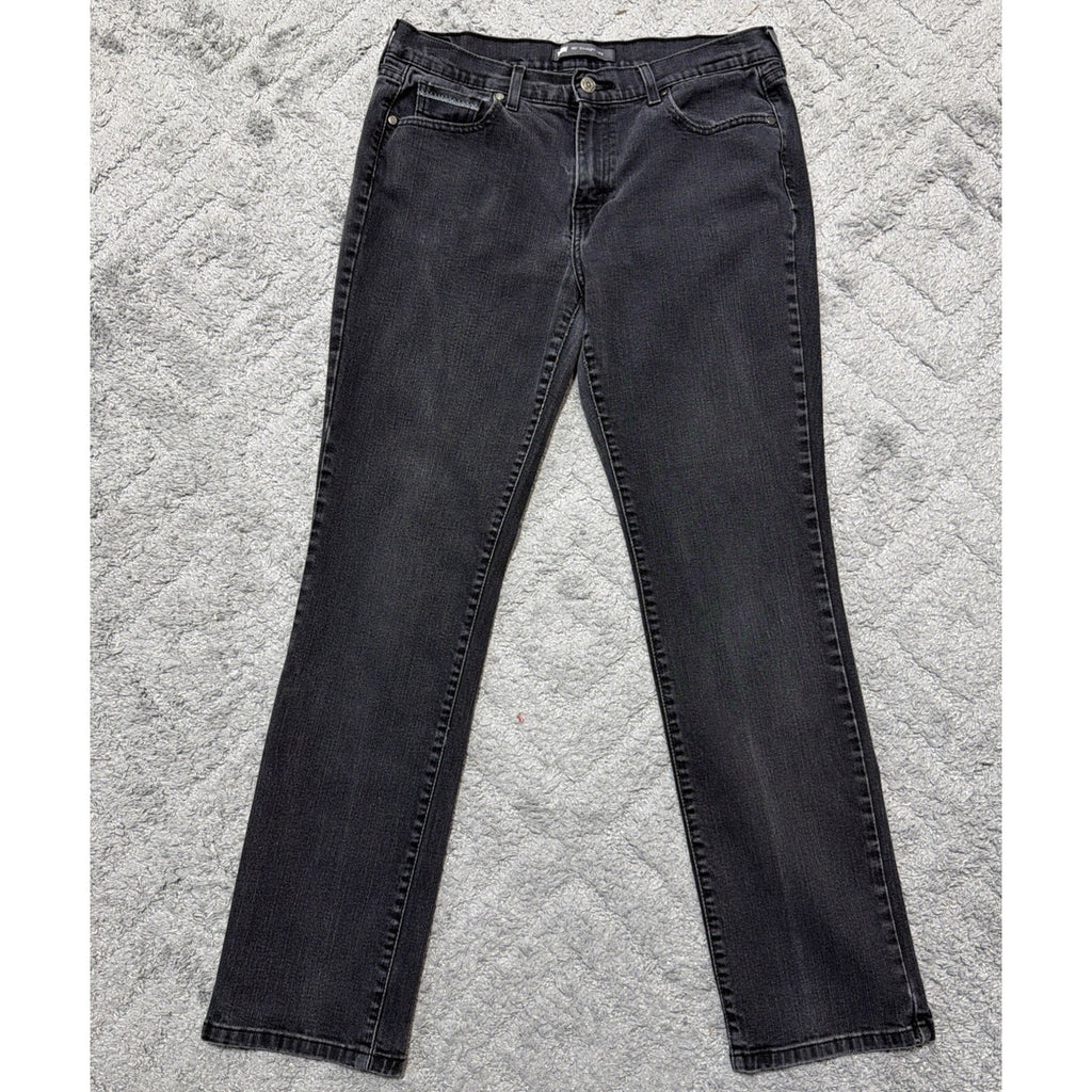 Levis Jeans Womens Black Faded 505 Straight Leg Denim 32x31