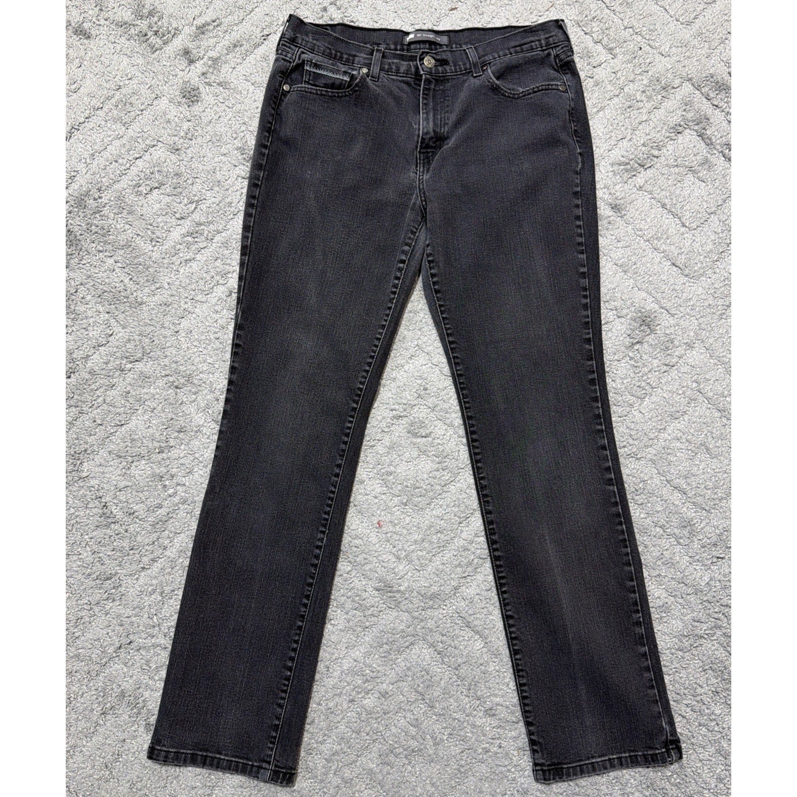 Levis Jeans Womens Black Faded 505 Straight Leg Denim 32x31