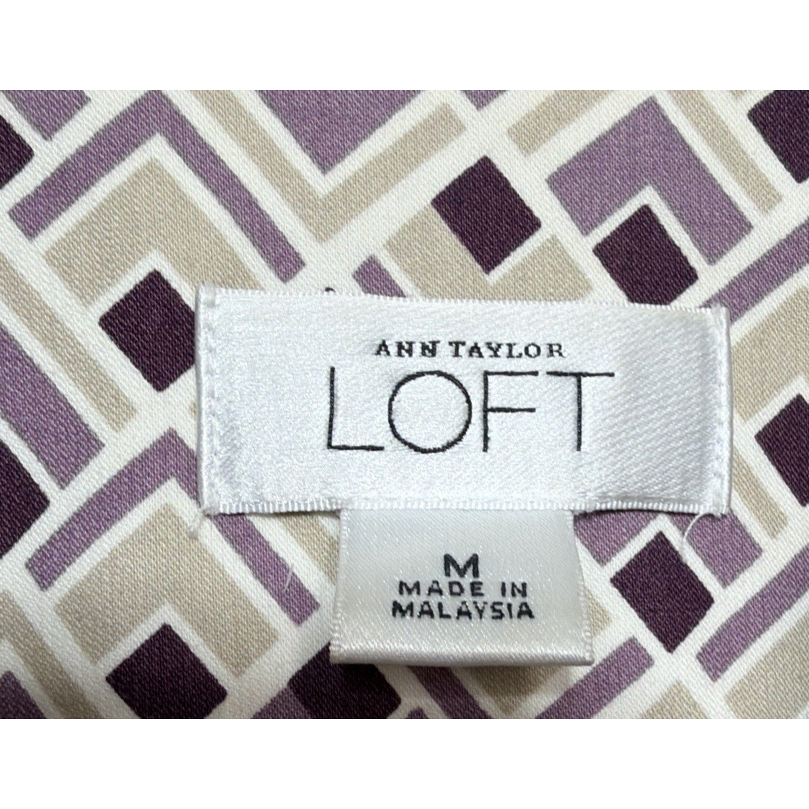 Ann Taylor Loft Women's Multicolor Geometric Pattern L/S Career Coat Medium
