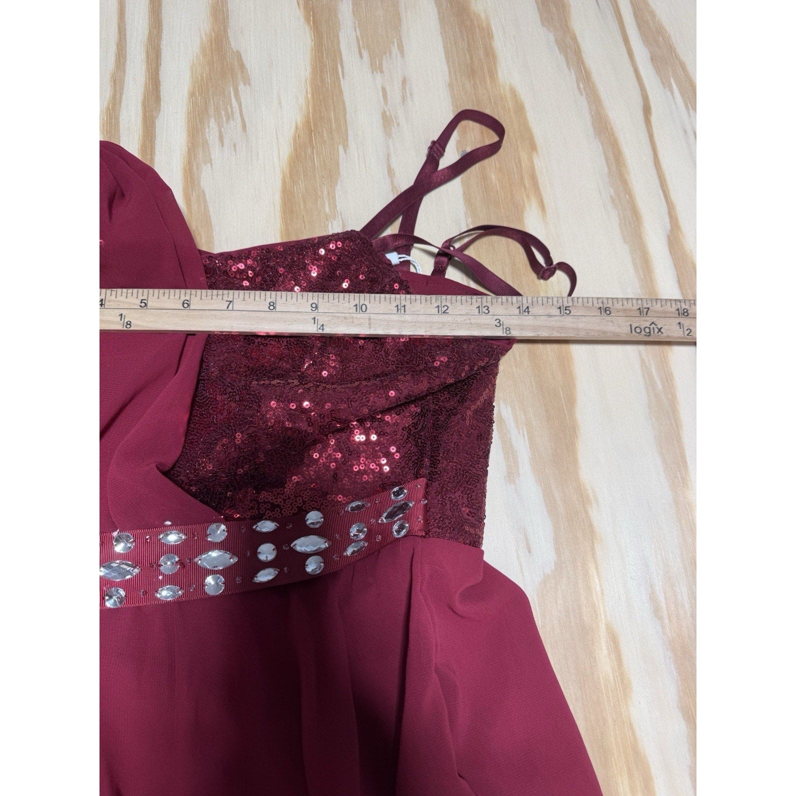 IBAKOM Imagine Better Apparel Red Sleeveless Dance Prom Formal Dress New Size S