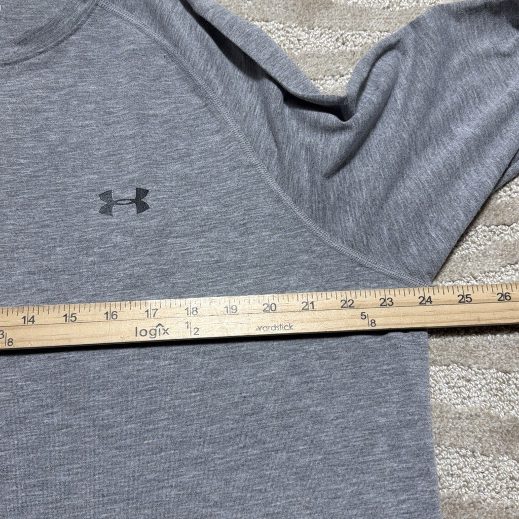 Under Armour Loose Heat Gear Men's Large Heather Grey Long Sleeve Stretch