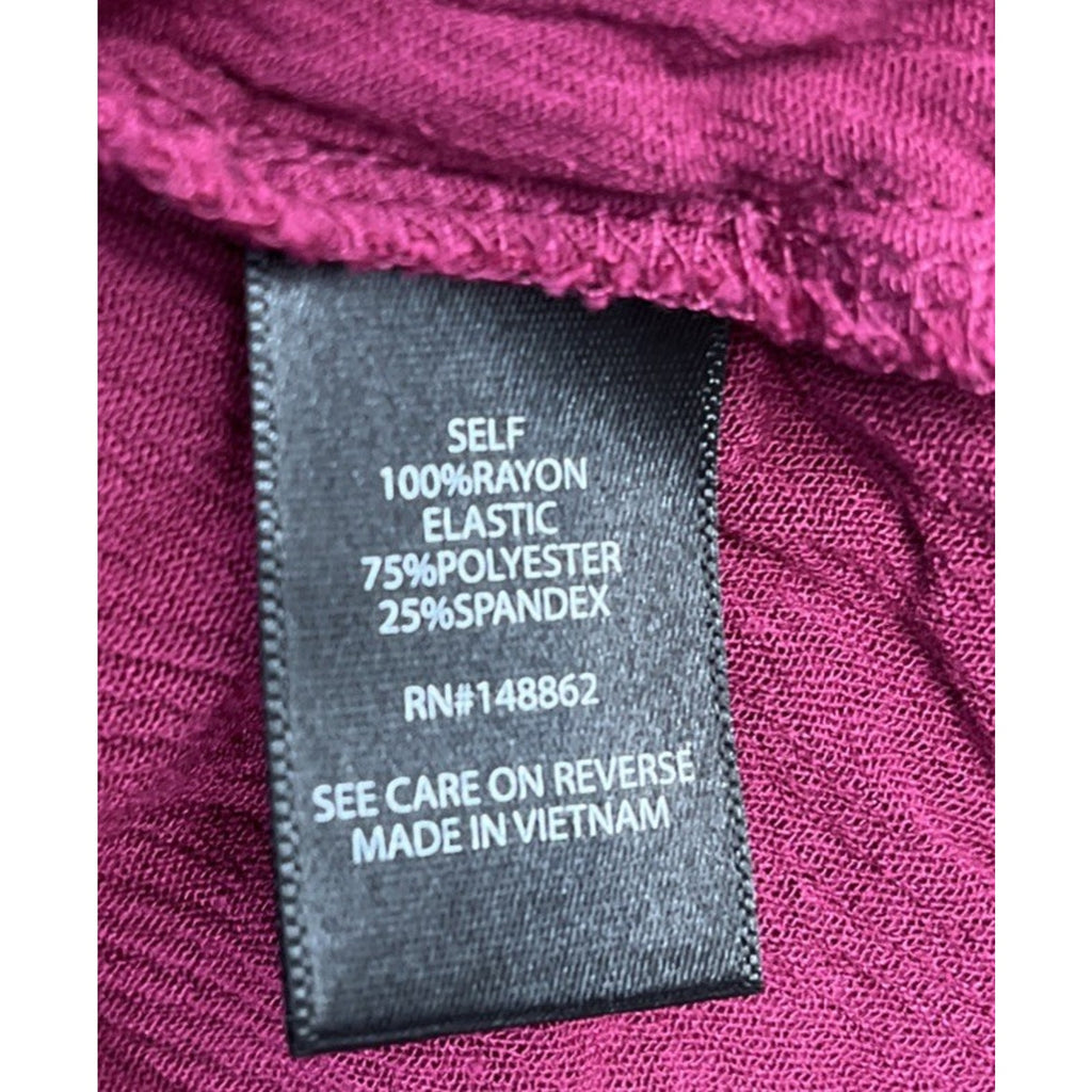 TORRID Size 1 Raspberry Elastic Smocked Bodice Empire Waist Tunic Top