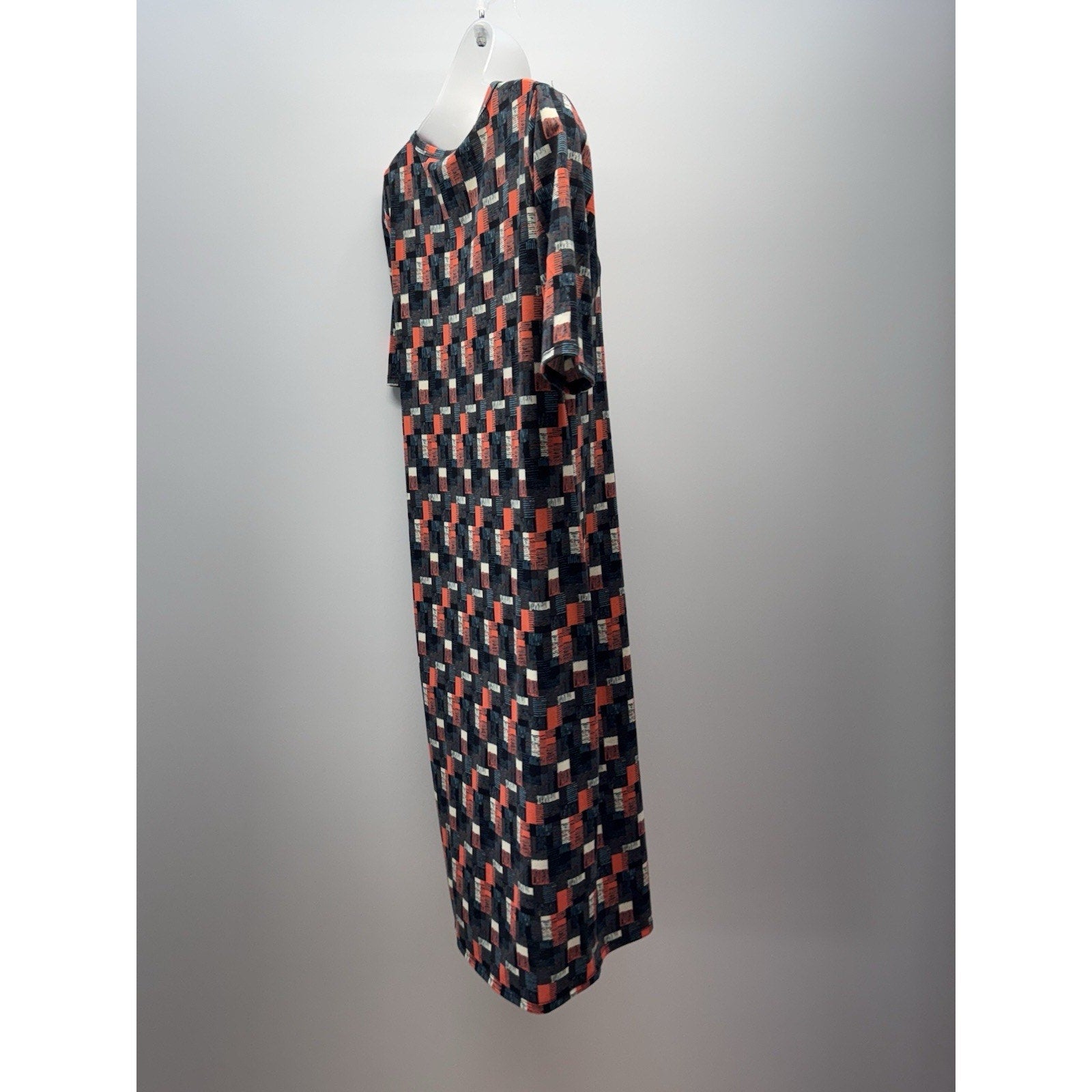 LulaRoe Julia Fitted Sheath Dress Black Orange White Women’s Size Large NWT