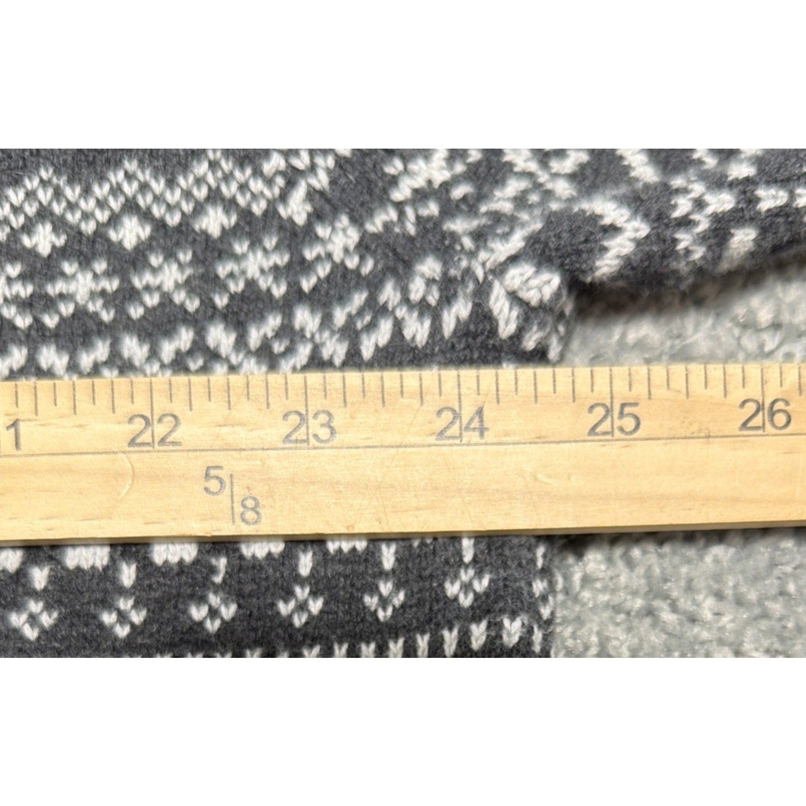 Izod Fair Isle Sweater Mens XXL Gray Wool Blend 1/4 Button Pullover Thick Knit