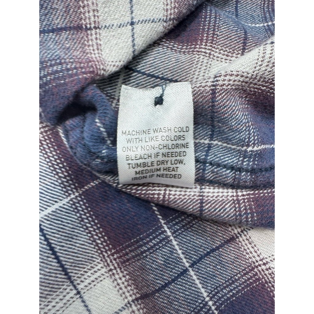 Cody James Long Sleeve Western Pearl Snap Flannel Purple Plaid L