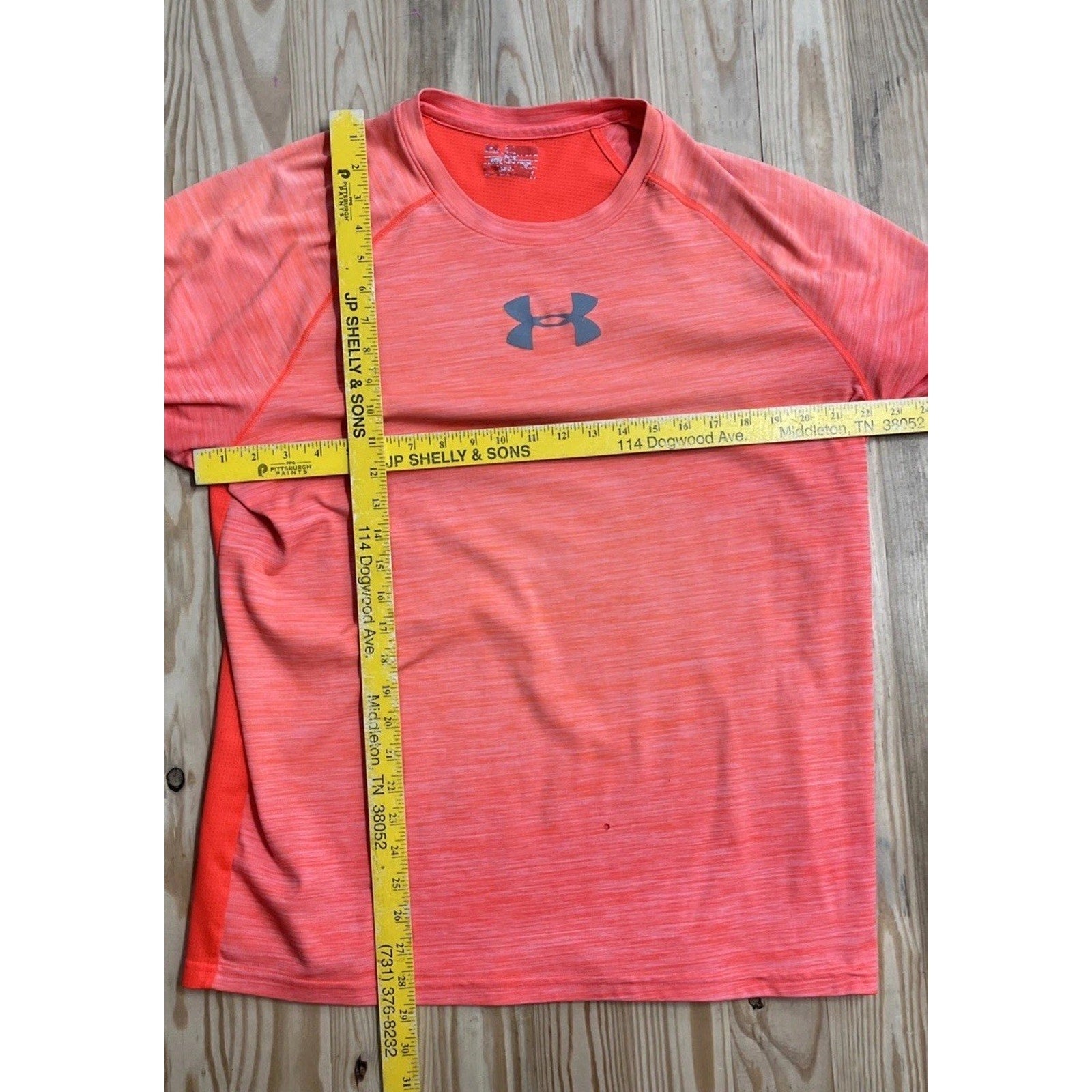 Under Armour Men's Fitted Heat Gear T Shirt Bright Tangerine Orange 2XL