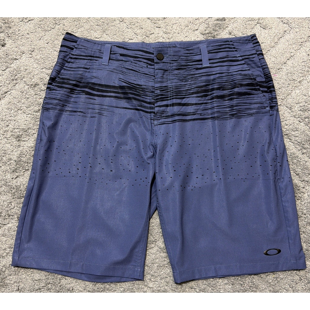Mens Oakley Wave Shorts Size 36 Inseam 11" Ohydrolix Blue Indigo Stretch