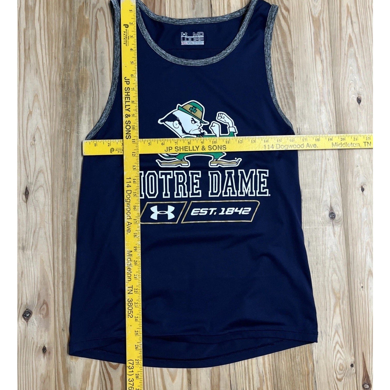 Under Armour Men’s NOTRE DAME Loose Heatgear Tank Top-Size M