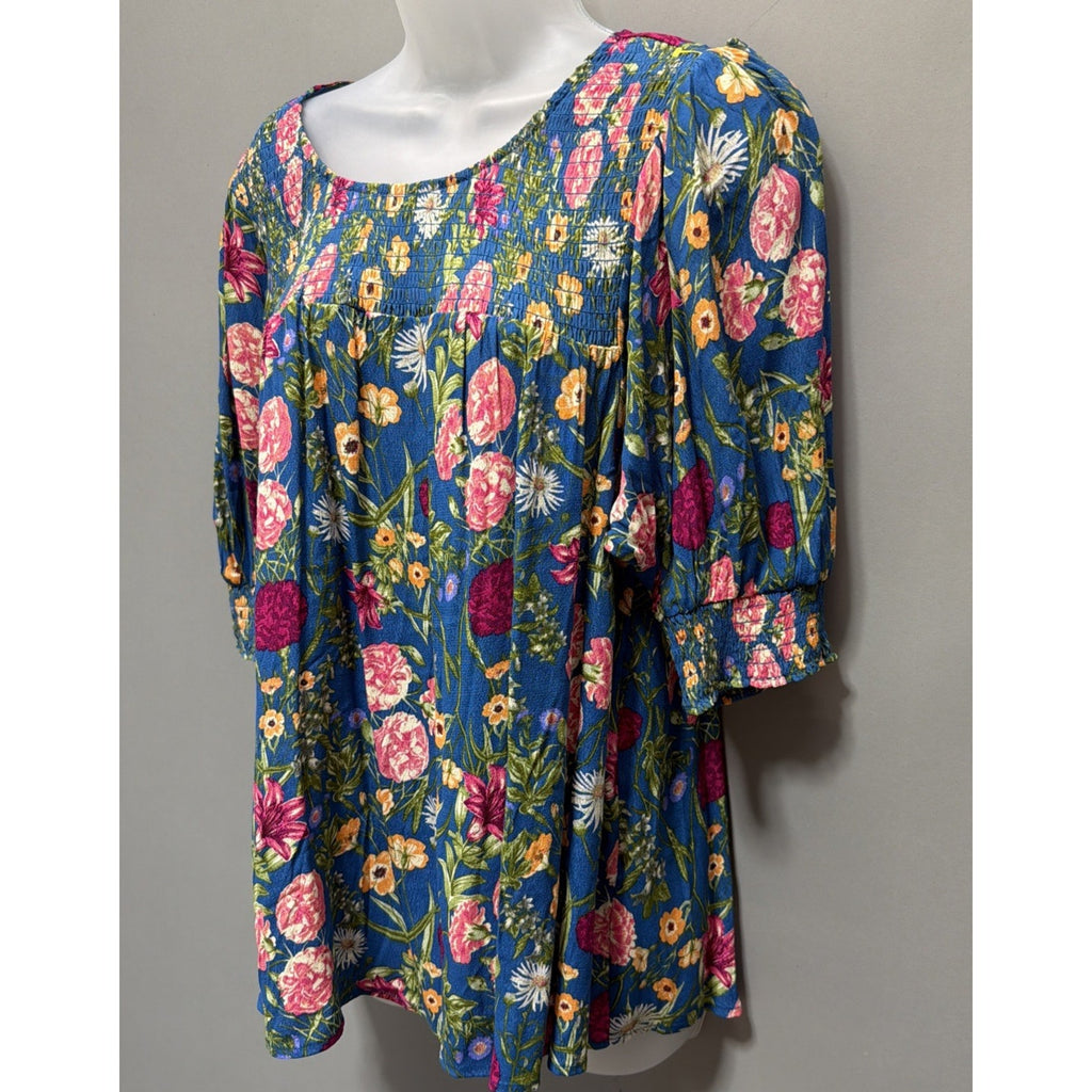 Terra & Sky Women’s Plus Size Top Size 0X 14W Floral NWOT