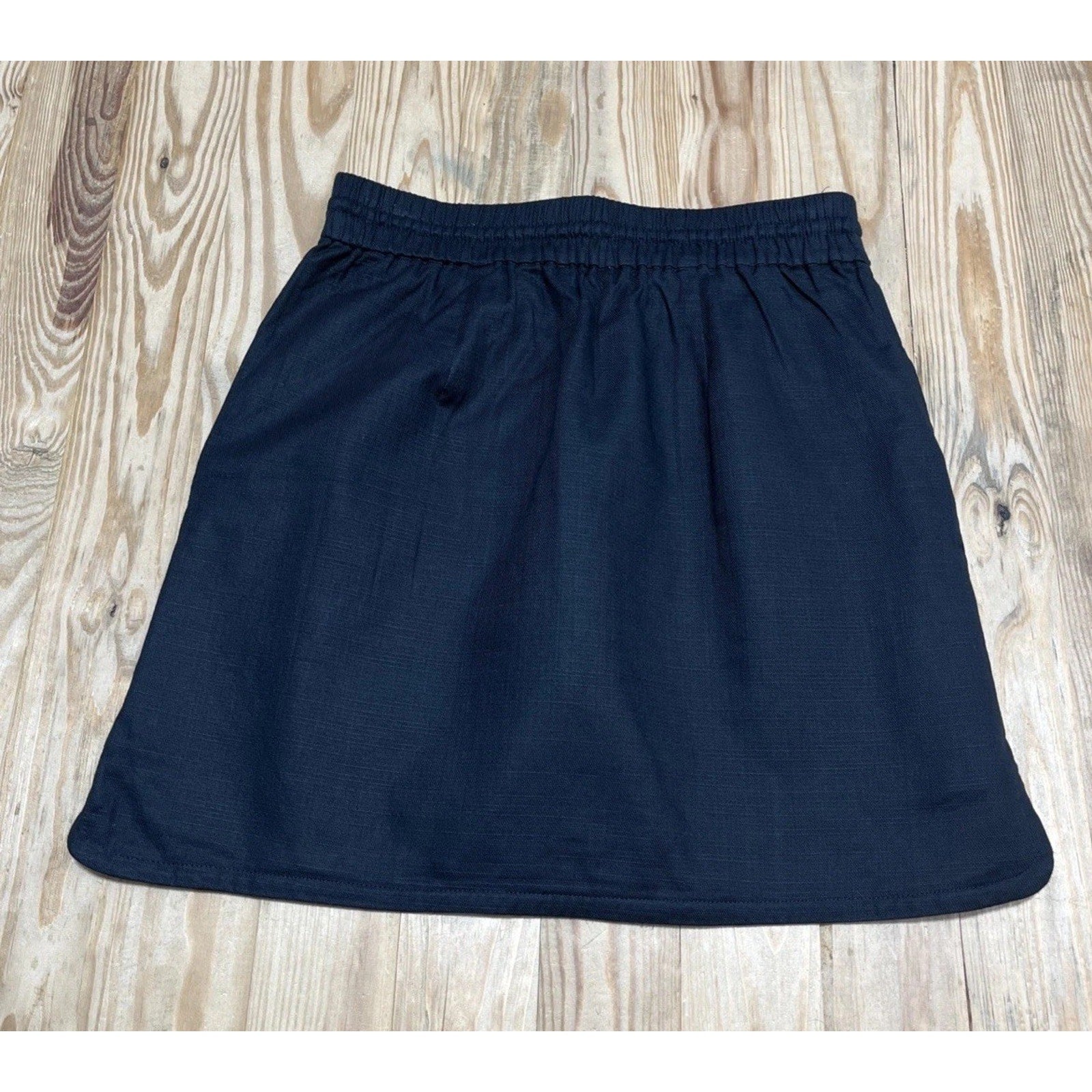 Ann Taylor LOFT Skirt Elastic Waist Drawstring A-Line Pencil Black Size S NWT