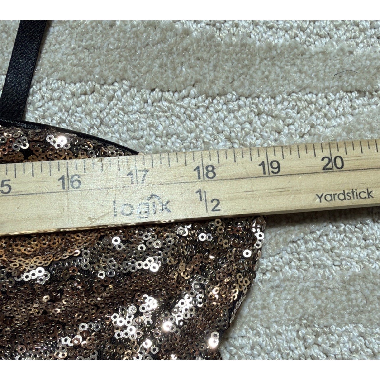 VENUS Sexy Y2K Sequin Camisole Tank Top Sz 14 Gold Black V-Neck Cami