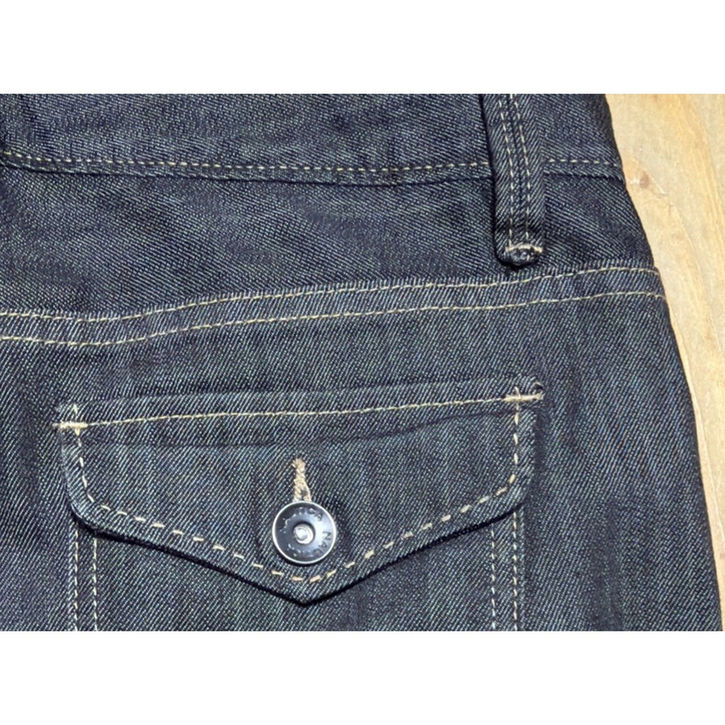 Nautica Wide Leg Ankle Jeans Womens Size 12 High Rise Dark Wash Stretch Flap