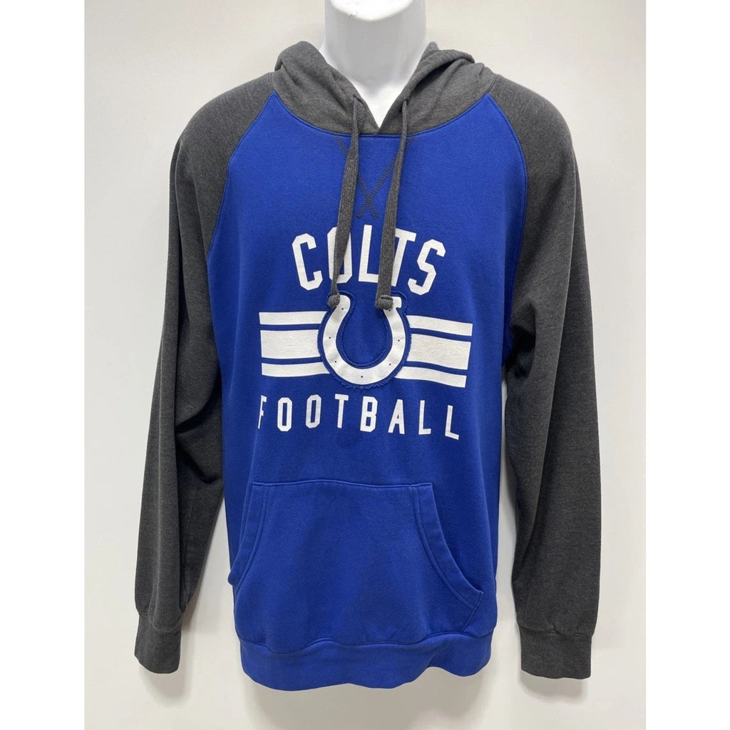 NFL Indianapolis Colts Spellout Pullover Hoodie Blue Mens XL 2019 Flaw