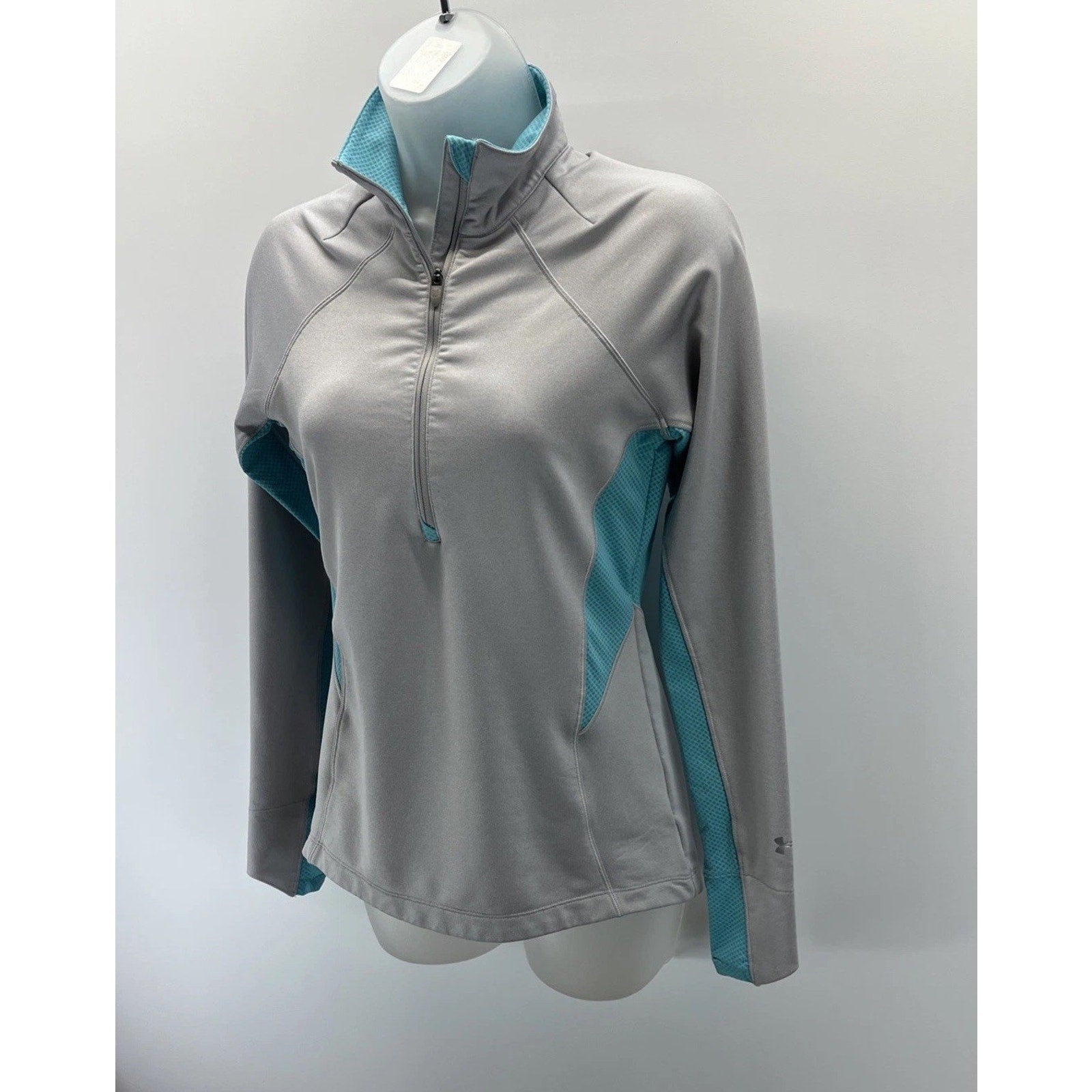Under Armour Coldgear Shirt Womens Small 1/2 Zip Semi Fitted Minnesota West Gray