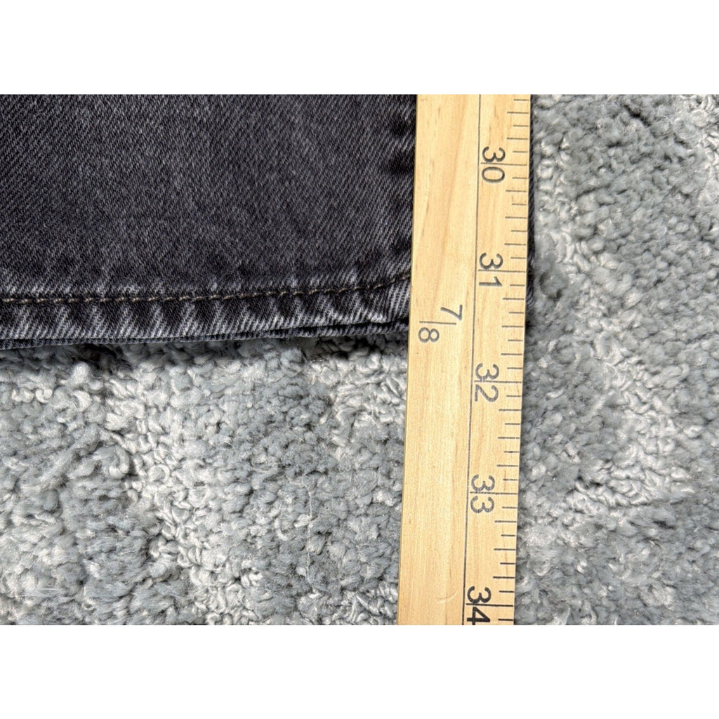 Levis 501 Jeans Men 32x32 Black Denim Button Fly Straight Leg Faded Goth Grunge